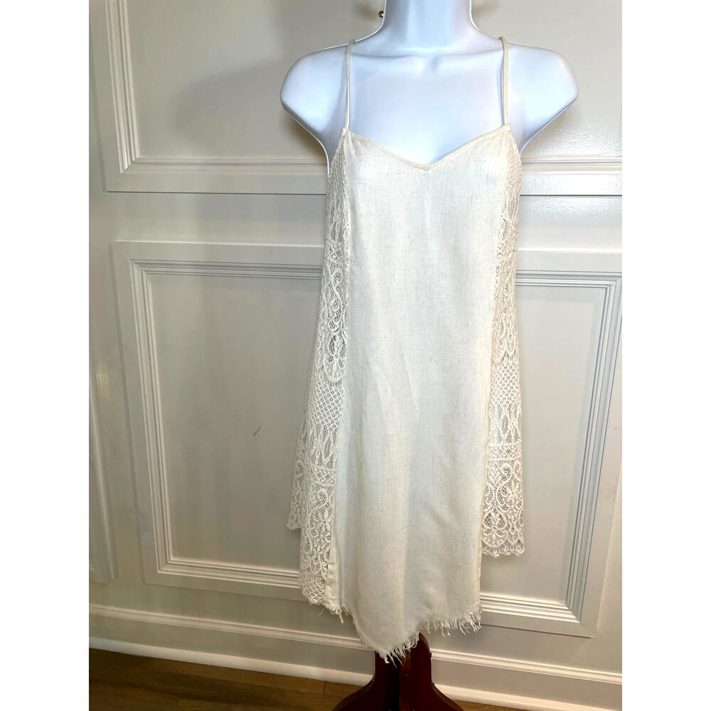 Mustard Seed Neutral Fringe Lace Longline Tunic Size S Boho